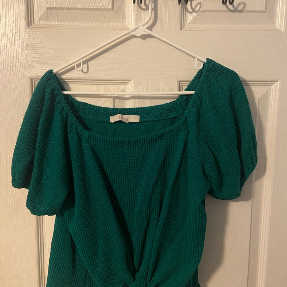 LOFT Emerald Textured Knit Top